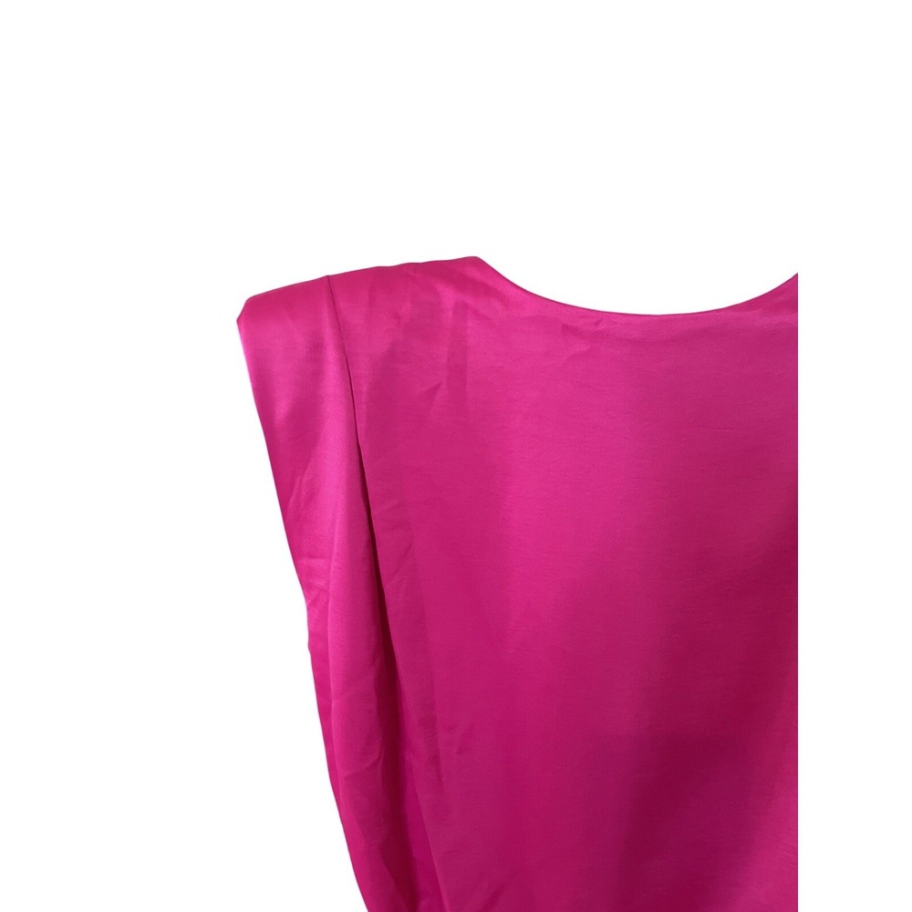 Jessica Howard Pink Sleeveless Padded Shoulder Belted Sheath Dress Size 8 NWT - Picture 5 of 6